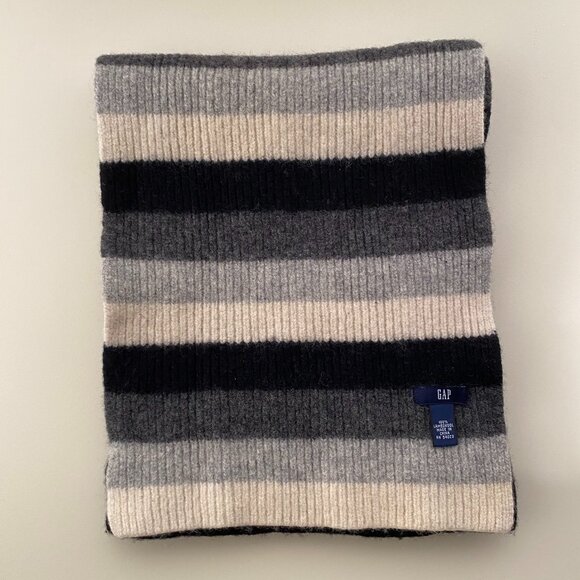 Gap Unisex Lambswool Striped Knit Scarf - Picture 1 of 5